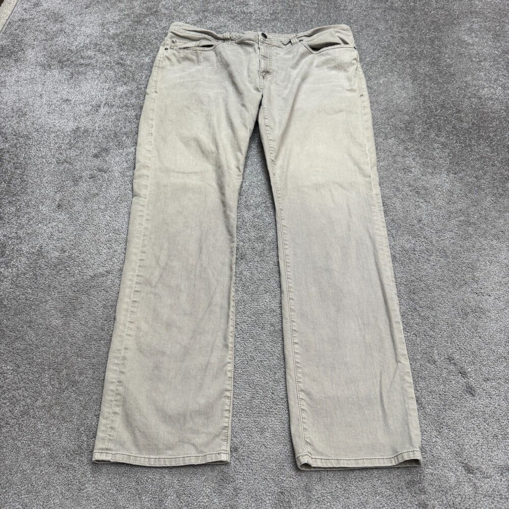 Fidelity Jimmy Slim Fit Straight Leg Denim Jeans Men 40 Tan Beige Casual Stretch